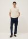 Blue regular-fit linen and cotton blend cargo trousers_0