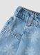 Light blue pure cotton denim shorts_3