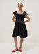 Black pure cotton boat-neck dress, wide fit_0