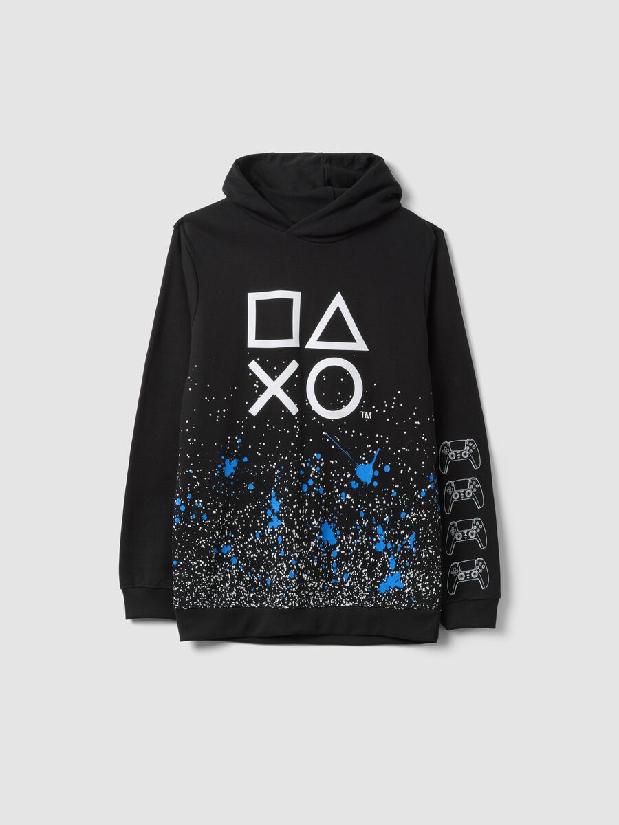 Felpa in misto cotone nero da bambino con stampa Playstation_3