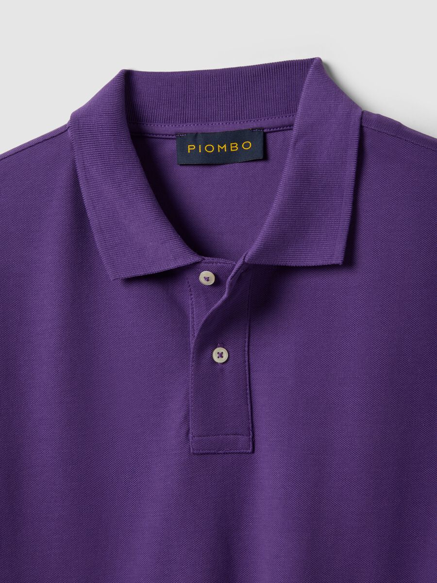 Purple Supima cotton polo shirt, regular fit_5