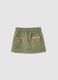 Girls' regular fit green cotton mini skirt with decorations_1