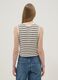 Regular-fit striped cotton-blend gilet in black and white_2