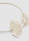 White headband with pearls for girls with bow_1