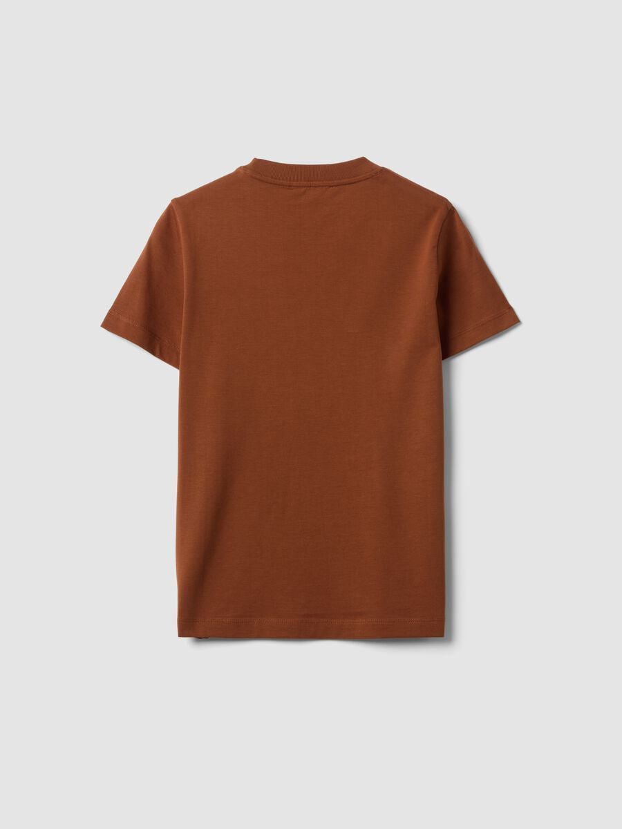 T-shirt girocollo marrone in puro cotone Supima regular fit_1