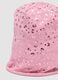 Pink stretch cotton hat with glossy animal print for girls_2