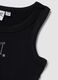 Black stretch cotton tank top_3