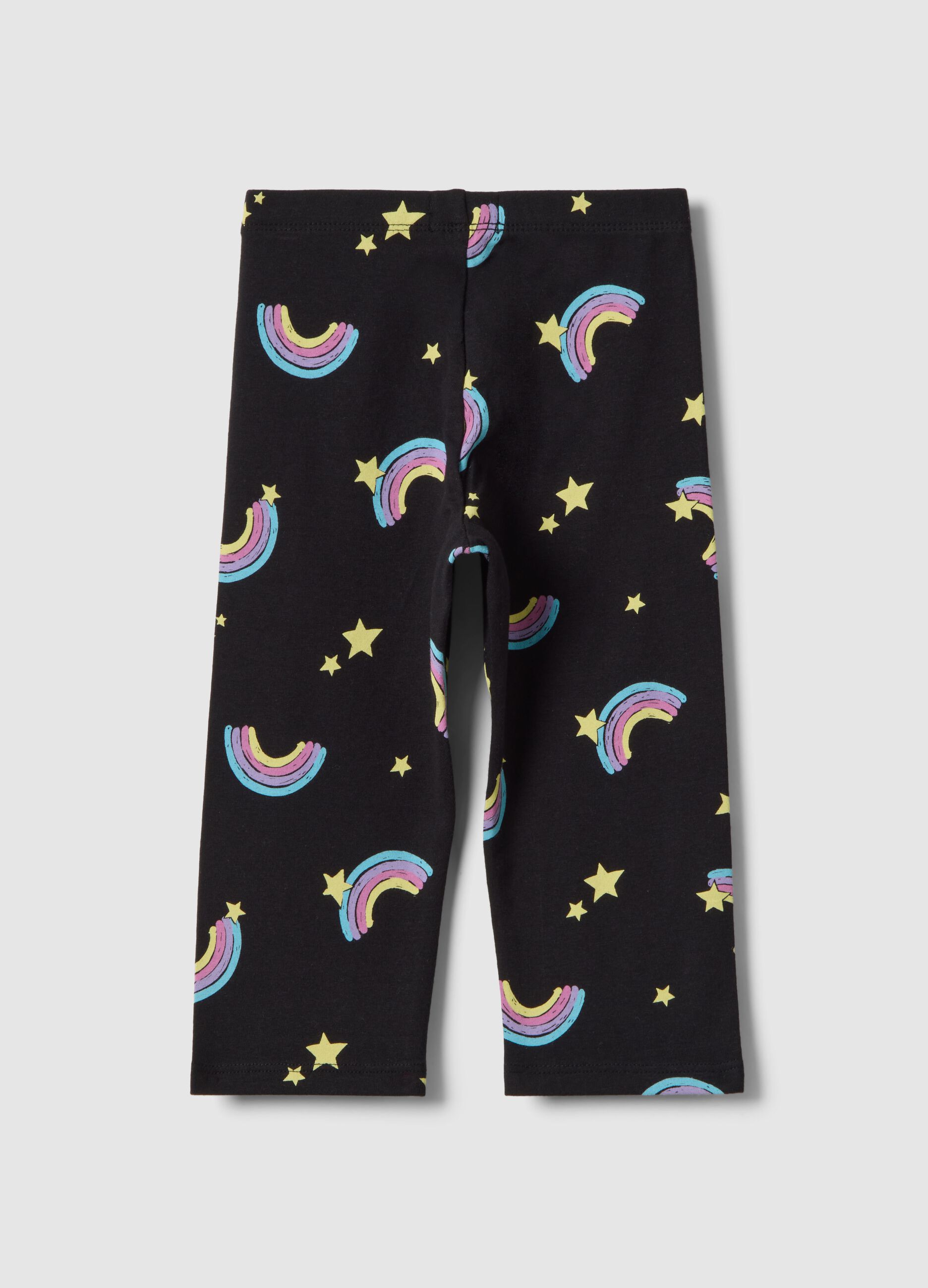 Girls' black organic cotton stretch skinny leggings
