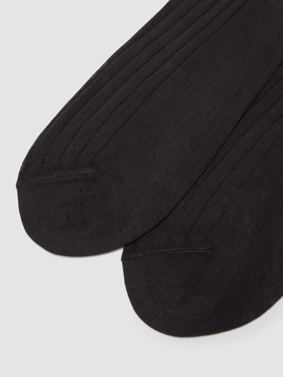 Bipack di calze midi grigie in puro cotone_2