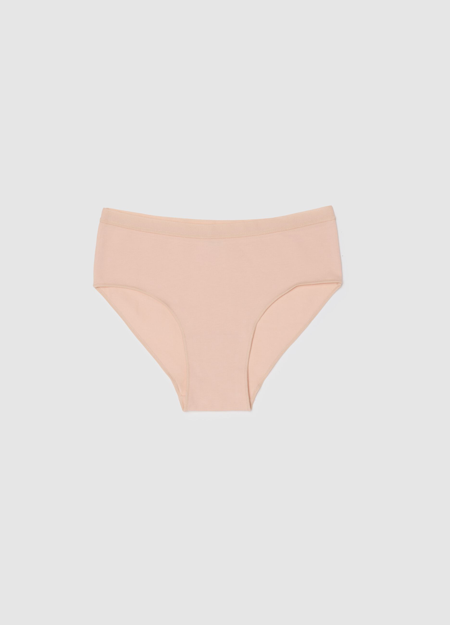Regular fit pink stretch cotton girl culottes