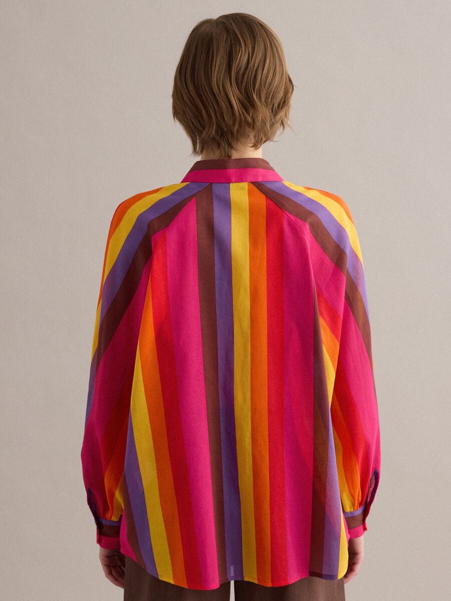 Multicolour pure cotton shirt with classic collar_4