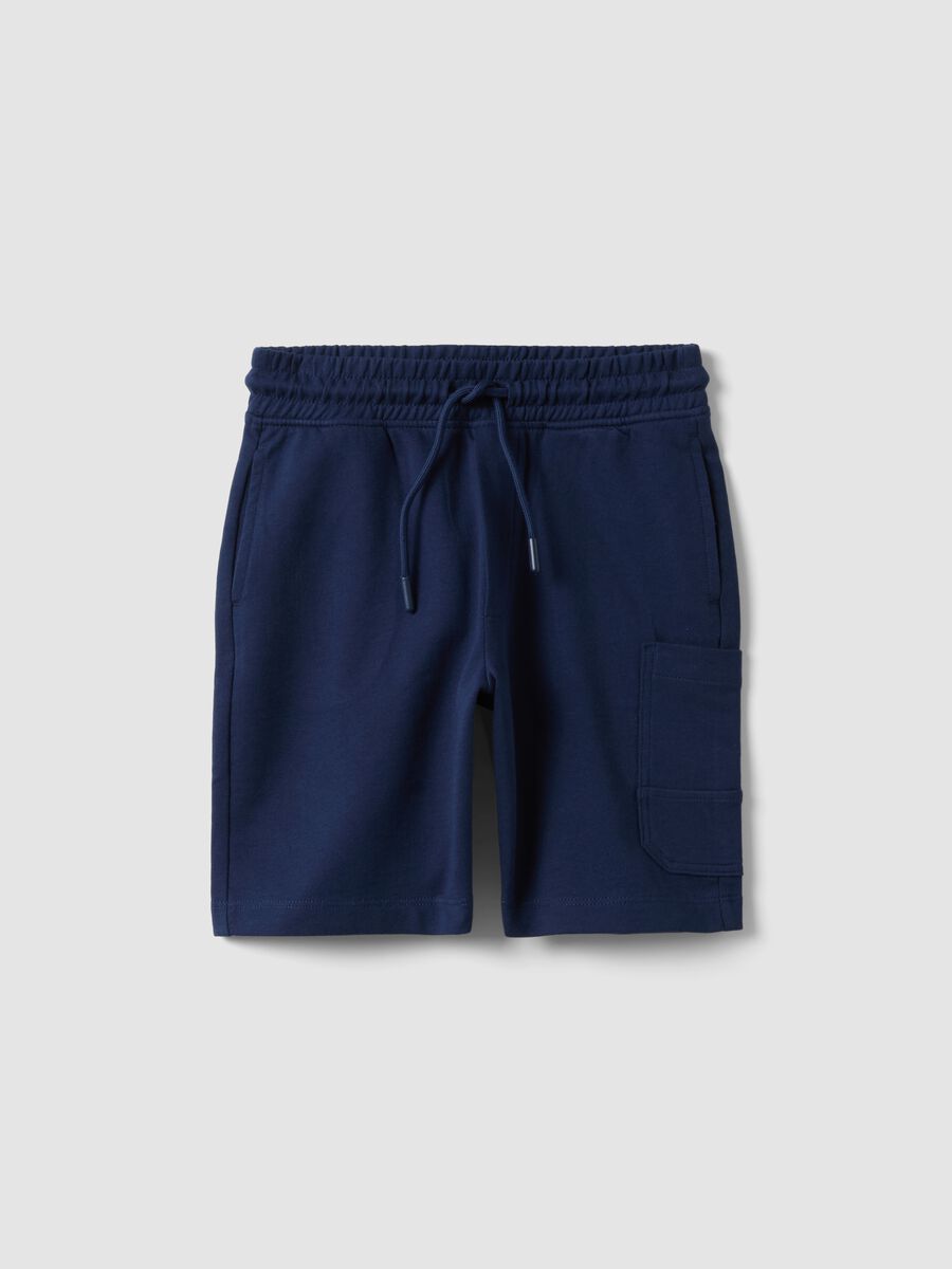 Boys' pure cotton blue shorts regular fit_0