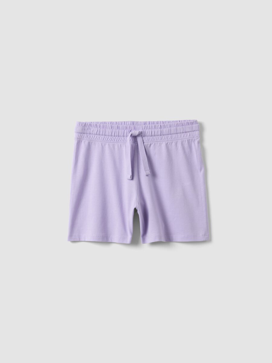 Girls&rsquo; purple pure cotton regular-fit shorts_3