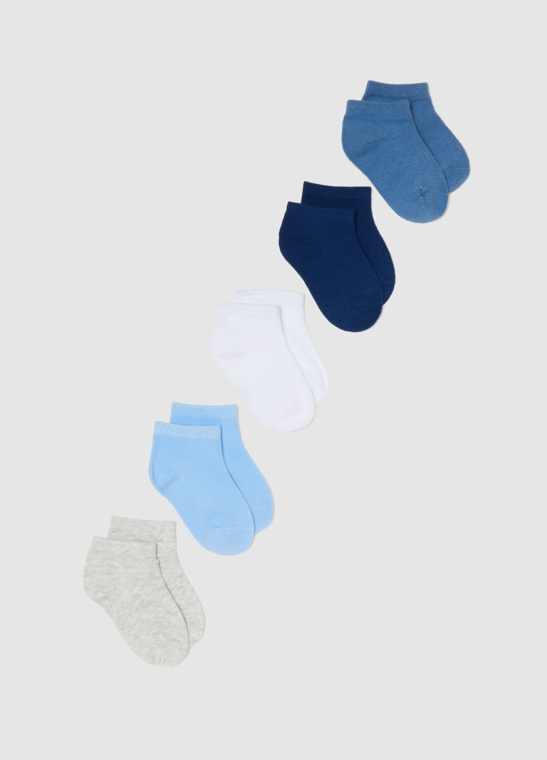 Multipack of multicolour cotton blend short socks for newborns