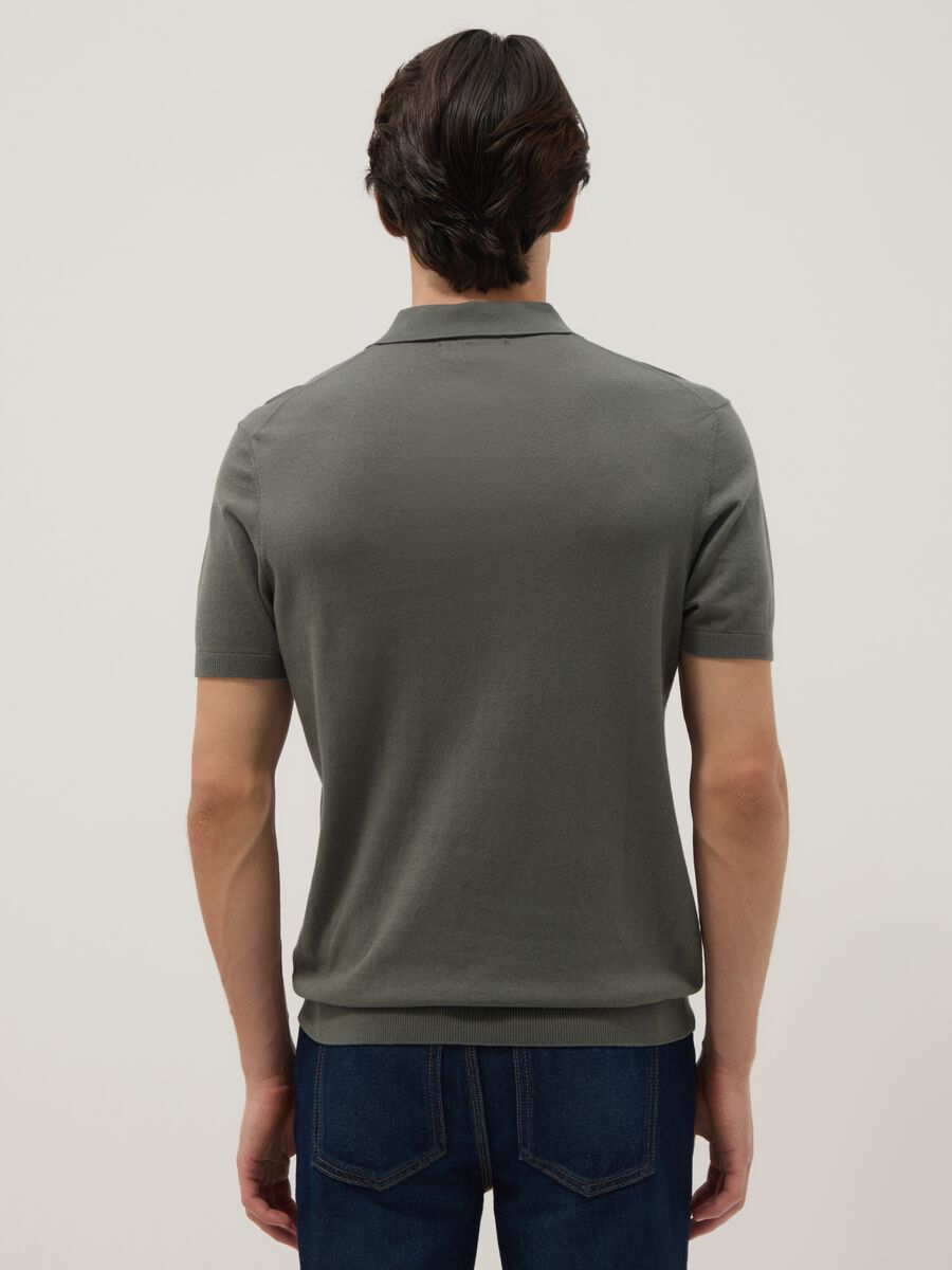 Grey pure cotton polo shirt regular fit_2