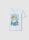 White pure cotton oversized children T-shirt with dinosaurs_0