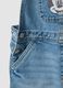 Girls&rsquo; blue denim dungarees in 100% cotton with Minnie embroidery_3