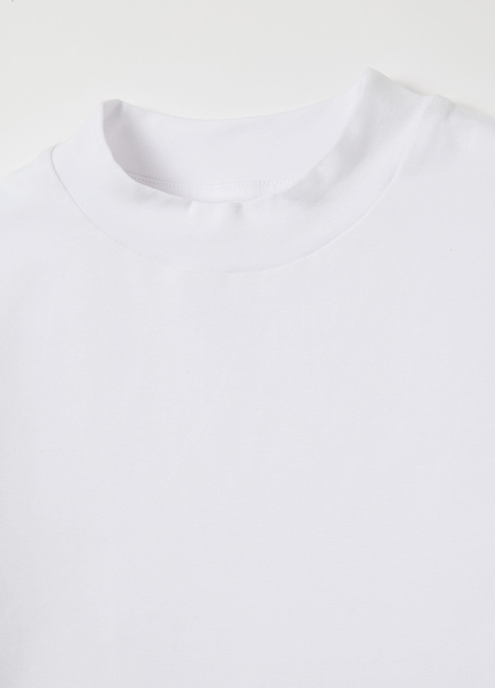 Mockneck White T-shirt