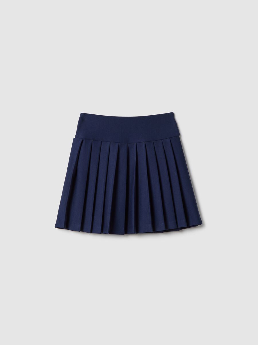 Blue viscose blend skirt in regular fit for girls_1