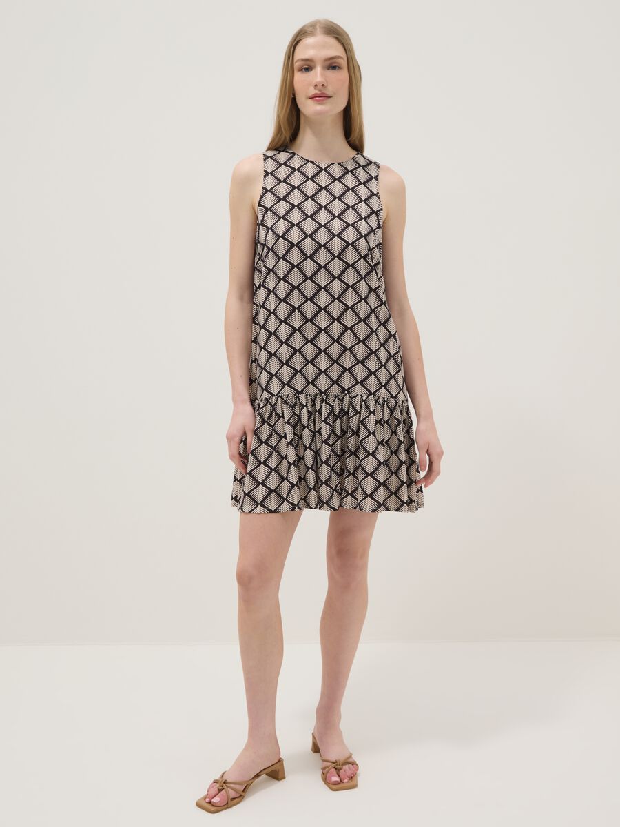Multicolour dress with geometric pattern_0
