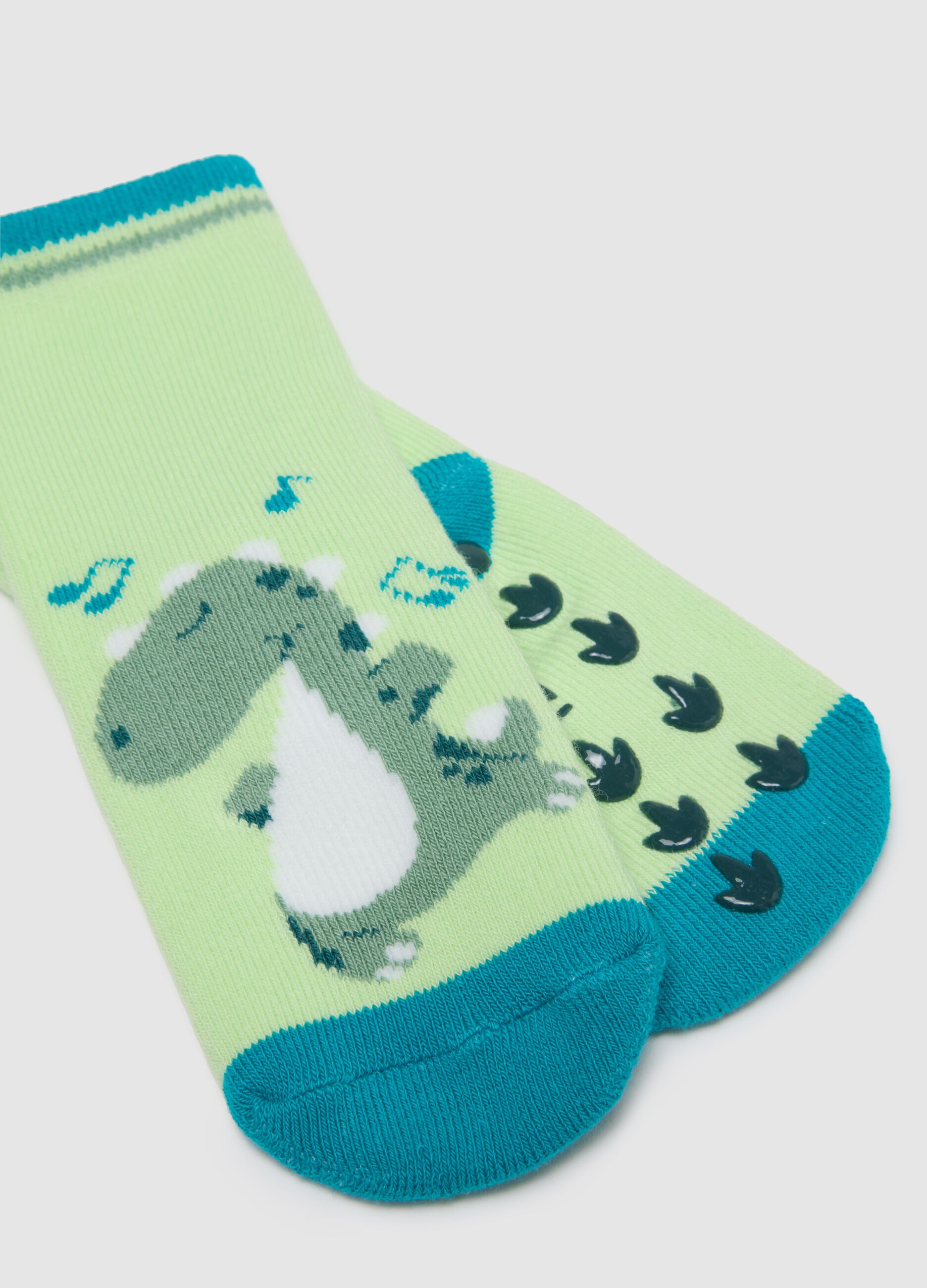 Double pack of multicolour newborn socks in cotton blend with designs