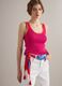 Pink pure cotton ribbed tank top_0