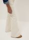 Beige stretch cotton flared trousers for girls_2