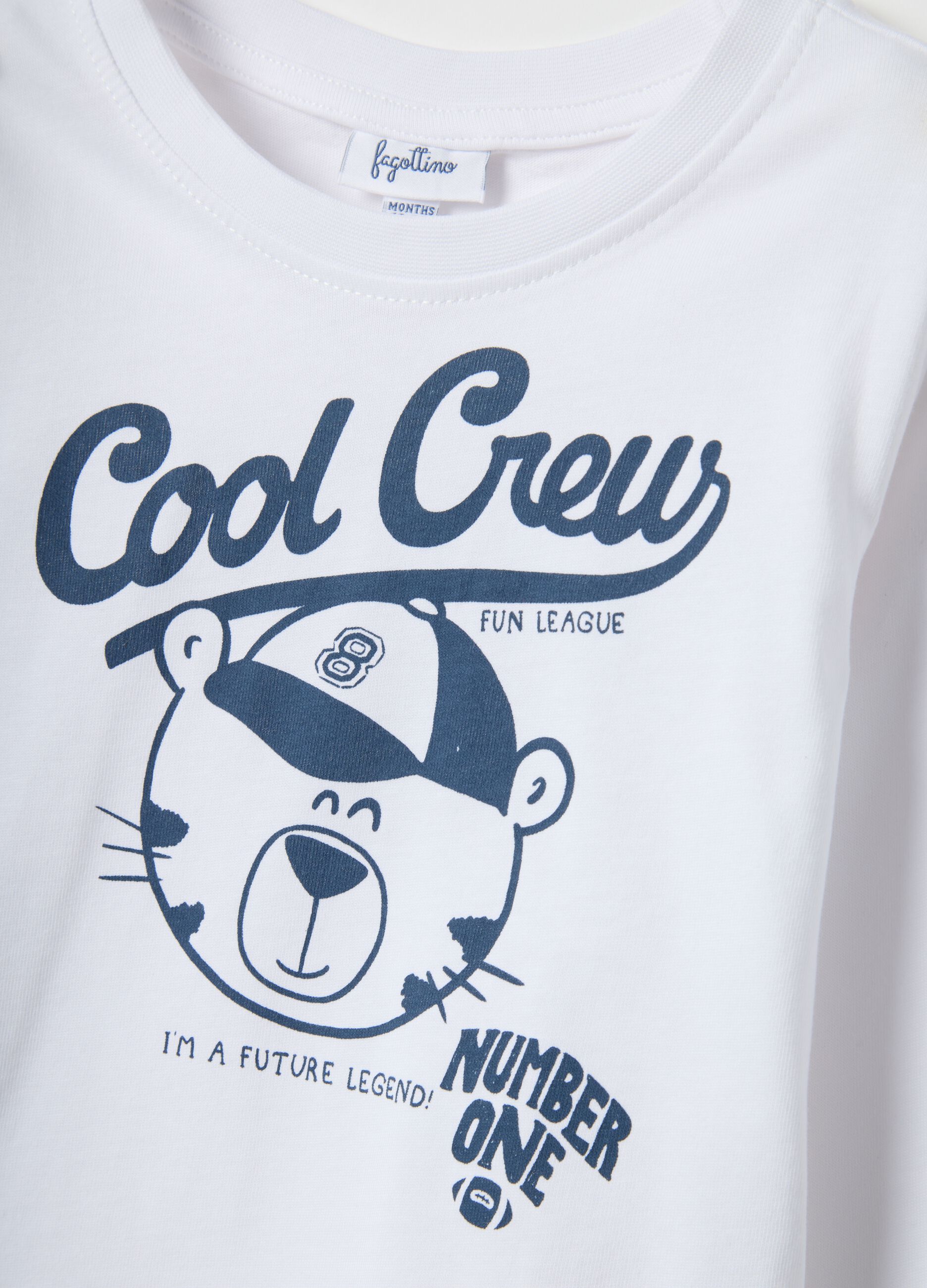 Pure cotton white regular fit t-shirt for boys