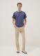 Blue pure cotton T-shirt with seraph collar regular fit_0