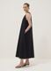 Black maxi dress in pure cotton with V-neck_2