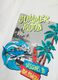 White pure cotton T-shirt with tropical print_3