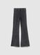 Grey Stretch Cotton Slim Fit Leggings for Girls_4