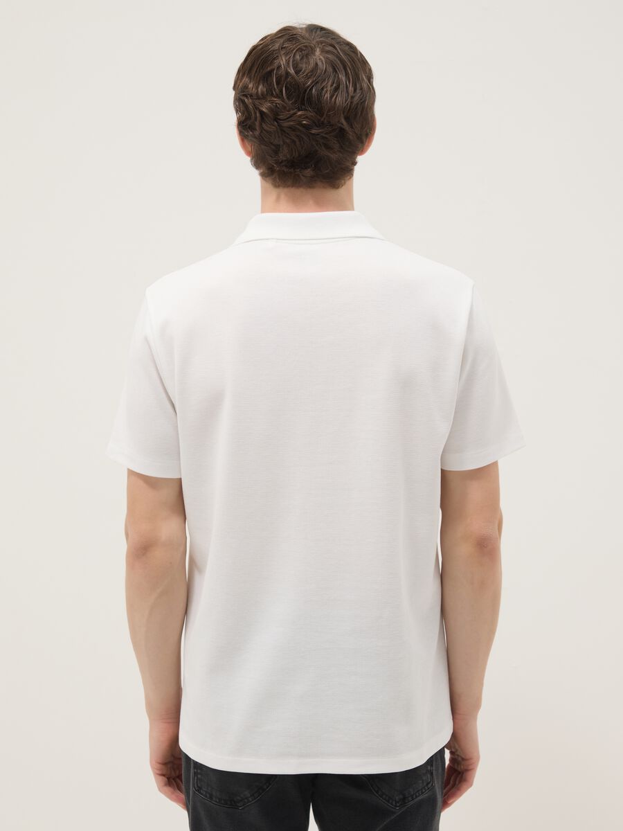 White stretch cotton polo shirt_3