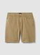 Beige regular-fit stretch cotton Bermuda shorts_4