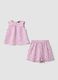 Pink stretch-fabric top and shorts set for girls_0