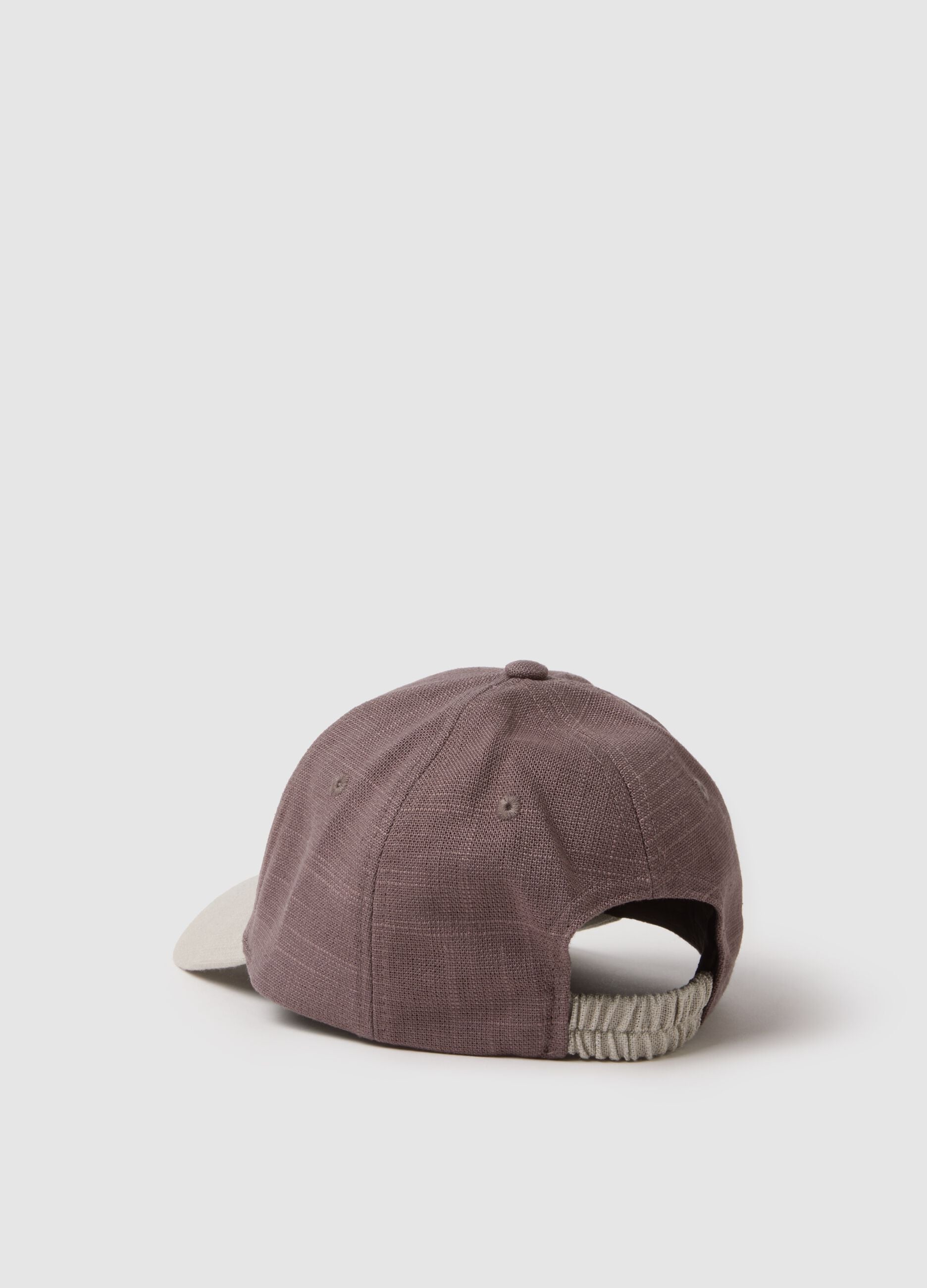 Multicolour viscose and linen blend baseball cap