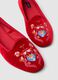 Red regular fit Friulane with floral embroidery_2