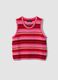 Multicolour striped pure cotton knitted vest, regular fit_4