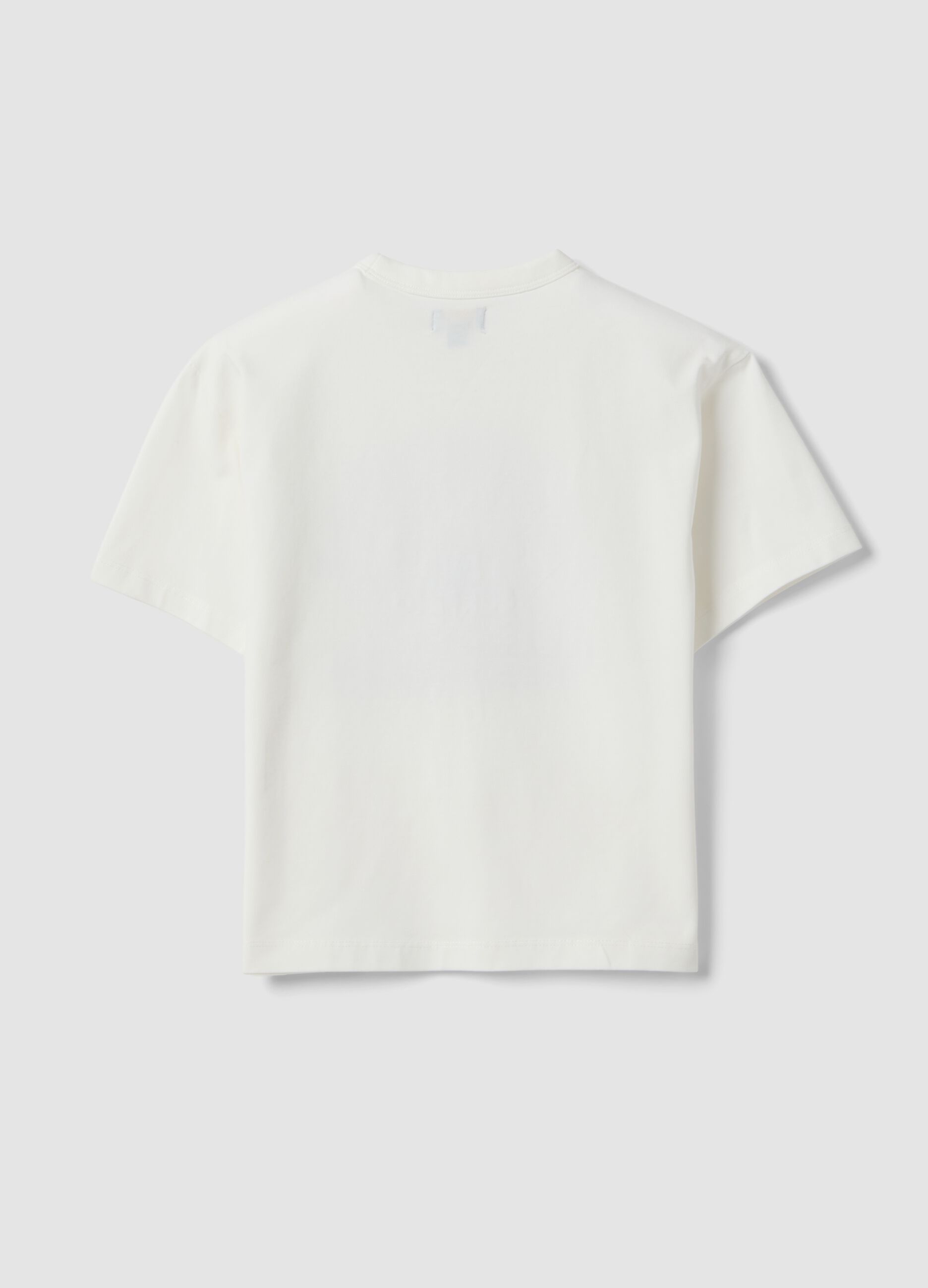 Children's oversized white stretch cotton t-shirt