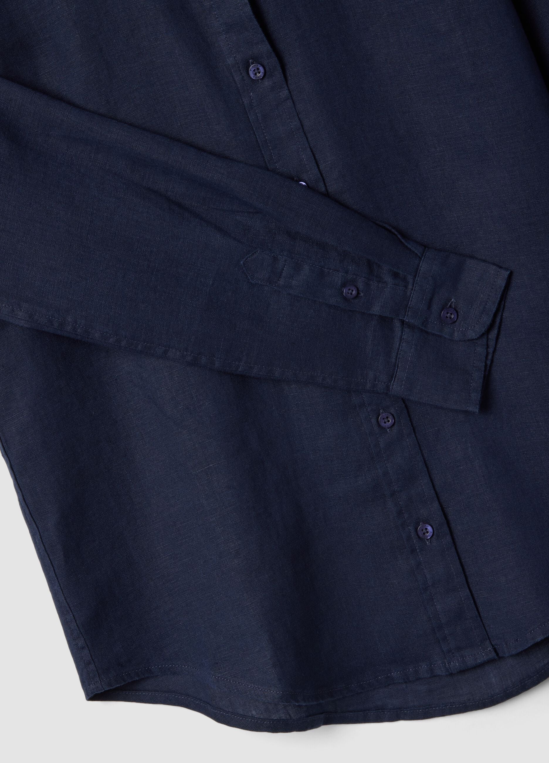 Pure blue linen shirt regular fit
