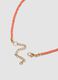 Beaded necklace with orange flower pendant_2