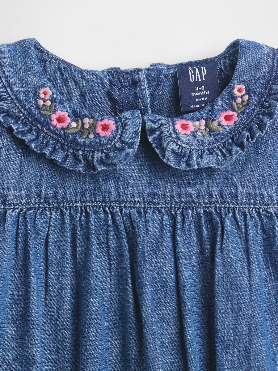 Denim bodysuit with embroidered collar_2