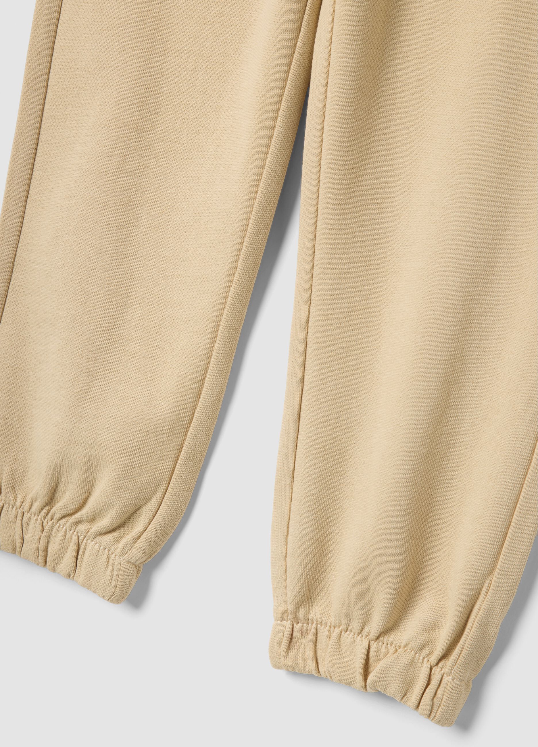 Children's pure cotton beige trousers regular fit