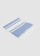 Blue pure cotton beach towel with fringes_0